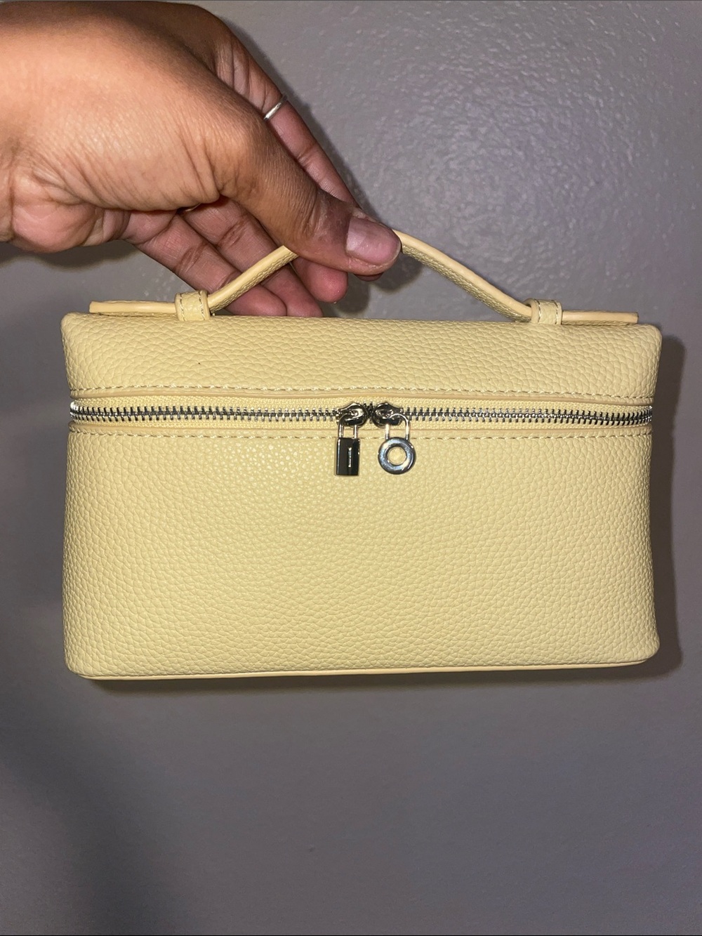 Yellow Top-Handle Travel Cosmetic Case